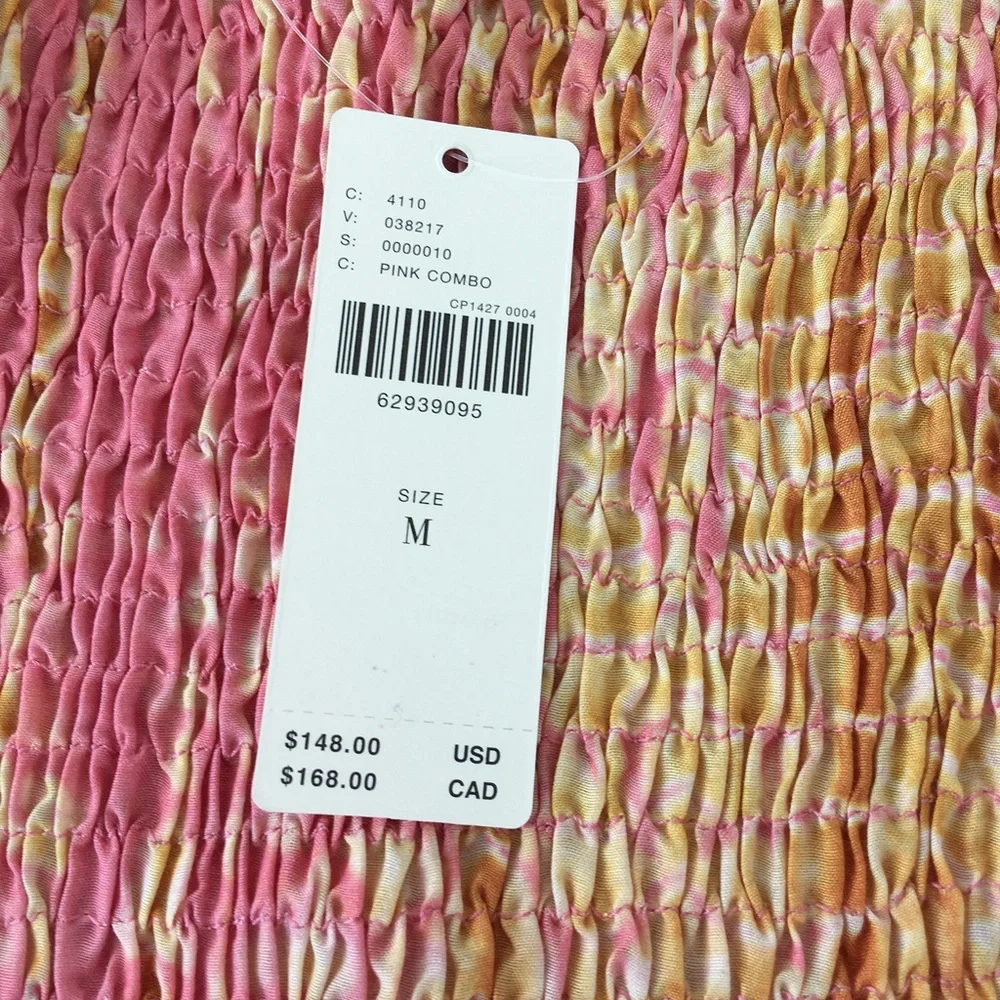 Anthropologie Kavita Bhartia Smocked Tie Dye Cropped Blouse Medium NWT